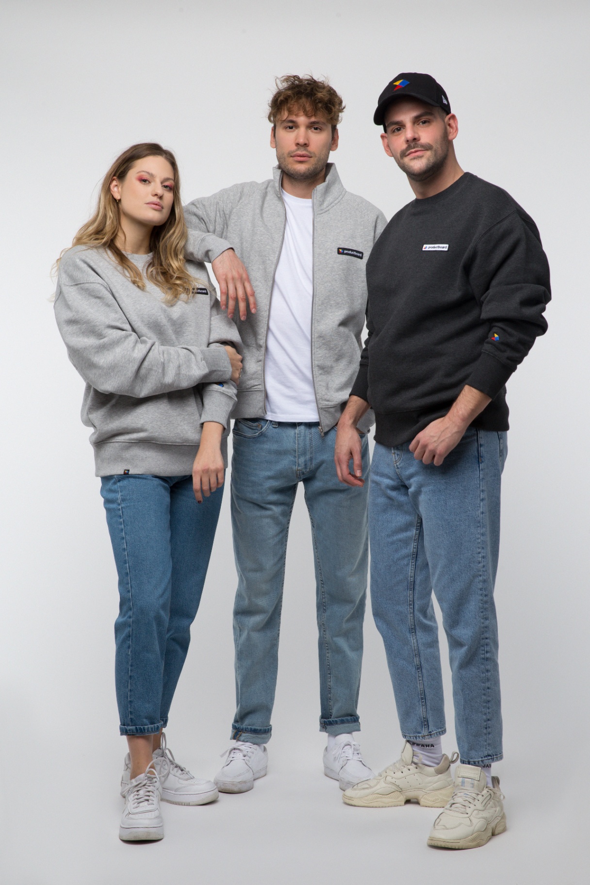Productboard team wearing branded hoodies